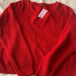 Red v-neck sweater brand new with tag. XXL
